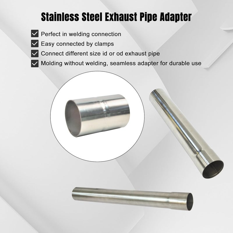 eLifecenter Universal ID 2.125" 2-1/8 Inch Exhaust Coupler Stainless Steel Exhaust Adapter - Image 4